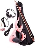 Archetto Electric Violin Pink with Gigbag and Headphones