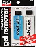 Onyx Professional Nail Polish Remover Kit - Kit includes Gel & Shellac Nail Polish Remover, Nail Cleanser, Foil Wraps, Sanding Blocks & salon Wipes