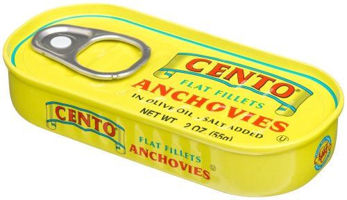 Cento Flat Anchovies in Olive Oil, 2-Ounce Tins (Pack of 25)