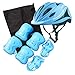 Adjustable Protective Helmet Kids Protective Gear Knee Elbow Pads Wrist Guard Outdoor Sports Safety Bike Scooters Skateboards (Blue)
