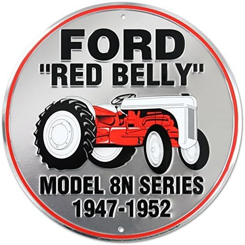 Yours Dec Metal Tin Sign Ford Red Belly Tractor Circular Sign