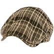 Summer Cotton Plaid Ivy Cabby Flat Cap Hat Charcoal L/XL
