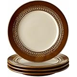 Paula Deen Signature Dinnerware Southern Gathering 4-Piece Dinner Plate Set, Chestnut