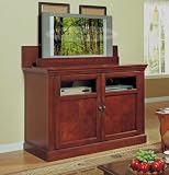 Edison Cherry Plasma Pop up Entertainment Center Console w/ Motorized Lift LCD TV Armoire