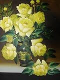 20X24 inch Floral Hand-painted Oil Painting Yellow Roses