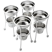 MIU France 3599 Butter Warmer w/Tea Lights, Stainless, 4-Piece