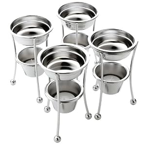 MIU France 3599 Butter Warmer w Tea Lights, Stainless, 4-Piece by MIU