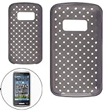 Hollow Out Soft Plastic Gray Antislip Case Cover for Nokia C6-01