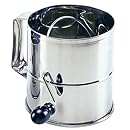 Norpro Polished 8-Cup Stainless Steel Hand Crank Sifter