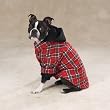 Dog Coat -  Red Woven Plaid Logging Jacket for Dogs - Large