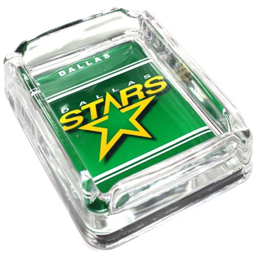 Image of Dallas Star Glass Ashtray - Dimensions 3 Inch x 4 Inch - Simulated Black Velvet Botton