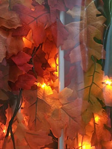 LED Lighted 6 Ft. Maple Leaf Garland, Battery Operated