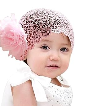 accessories headband toddlers princess baby infant crochet flower pink