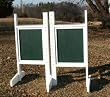 Solid Panel Colored Wing Standards Wood Horse Jumps