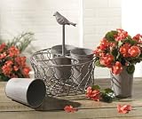 11 Decorative Songbird Plant Holder Set W/ Iron Pots