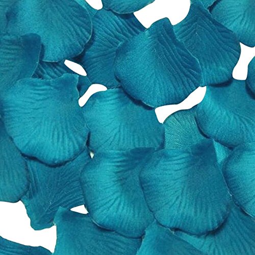 500 pcs Dark Turquoise Blue Silk Rose Flower Petals Wedding Table Confetti Bridal Party Flower