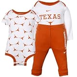 Nike Texas Longhorns Infant Burnt Orange-White 3-Piece Creeper and Pants Set (18 Months)