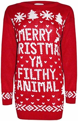 LUSH LANE Unisex Celebrity Inspired Merry Christmas Ya Filthy Animal Jumper