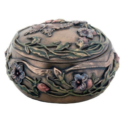 Butterfly With Floral Decoration Art Nouveau Design Jewelry Box