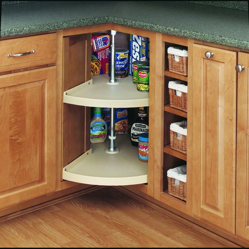 RevAShelf 6942241152 24″ Pie Cut 2Tray Lazy Susan Set, White