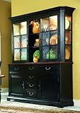 Two-Door Six-Drawer Buffet w/ Glass Door Hutch - CLOSEOUT by Hooker Furnitu ....