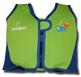 SwimBest Swim Jacket / Swim Vest - Lime/Royal Blue (Fish Logo) - 18 to 36 mnths - adjustable buoyancy