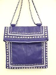 Imoshion Kyle Handbag Blue Studded Evening Bag Rocker Bag