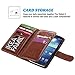 ULAK Galaxy S4 Case, S4 Case - Multi Card Slots Series PU Leather Magnetic Wallet Case Cover for Samsung Galaxy S4 IV i9500 (Brown)