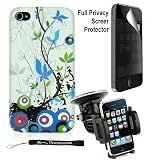 White Spring Floral Flower Print Premium Hard Design Crystal Case Snap On Cover for Apple iPhone 4 , 4th Generation, 4th Gen compatible with 16GB / 32GB HD Print + 4 inch eBigValue (TM) Determination Hand Strap Key Chain + Includes a Privacy Screen Protector for Apple iPhone 4, Provides 4 way privacy film (up, down, left, right)+ Includes a iPhone 4, 360° Rotatable Windshield Mount, Compatible with up to 6 GPS and Phone Devices Reviews 51MX2HhVOvL. SL160 White Spring Floral Flower Print Premium Hard Design Crystal Case Snap On Cover for Apple iPhone 4 , 4th Generation, 4th Gen compatible with 16GB / 32GB HD Print + 4 inch eBigValue (TM) Determination Hand Strap Key Chain + Includes a Privacy Screen Protector for Apple iPhone 4, Provides 4 way privacy film (up, down, left, right)+ Includes a iPhone 4, 360° Rotatable Windshield Mount, Compatible with up to 6 GPS and Phone Devices Reviews