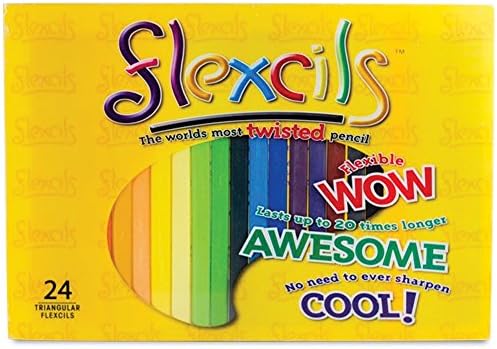 Flexcils 24 Pack - Bendable &amp; Twisting Pencils That Never Need Sharpening