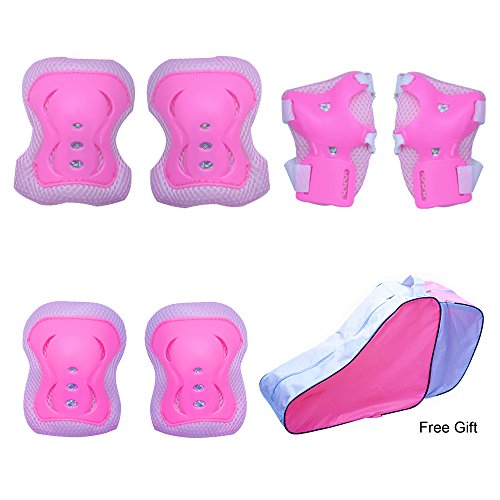 LoveS Kids Knee Elbow Wrist Pads Guards Set with Skate Bag for Skating Sale