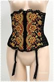 Orlfa Black Waist Shaper Girdle Garter #3365 sz S
