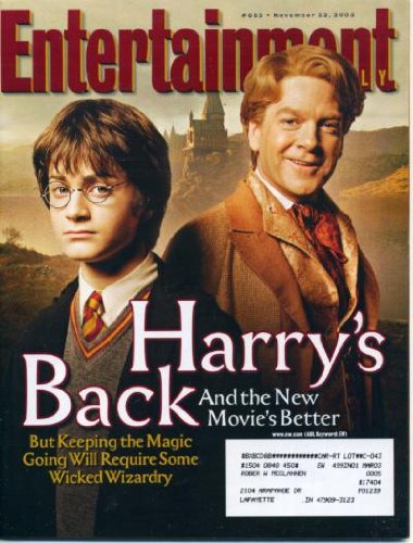 Entertainment Weekly November 22 2002 Harry Potter, Sean Connery, Missy Elliott, Magician David Blaine, Sean Hayes, Captain America