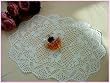 Vintage Hand Crochet Oval Cotton Placemat/doily