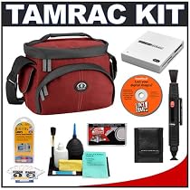 Tamrac 3345 Aero 45 Camera Bag (Red) + Accessory Kit for Canon Rebel XSi, XS, T1i, XTi, 40D, 50D, Nikon D40, D60, D5000, D90, D300, D700, Olympus Evolt E-30, E-450, E-520, E-620, and Sony Alpha A200, A300, A350, A700 Digital SLR Cameras
