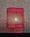Red Medina Bamboo Table lamp by House of Asia