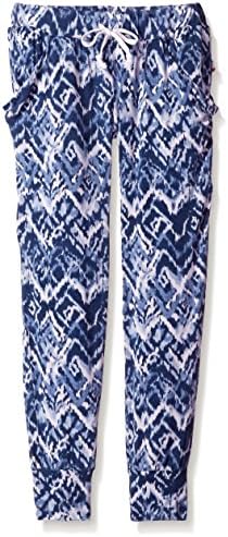 T2Love Little Girls' Aztec Print Slouch Pant, Blue/White, 12