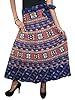 Blue Wrap Skirt Long Cotton Printed Hippie Boho Wrap Around Skirts Dress