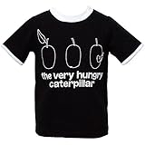 2016年 夏物 はらぺこあおむし 天竺 線描きプリント 半袖Ｔシャツ THE WORLD OF ERIC CARLE ブラック◇95cm