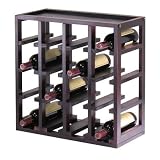 Kingston Slot Cube 16-Bottle Stackable Wine Rack in Espresso