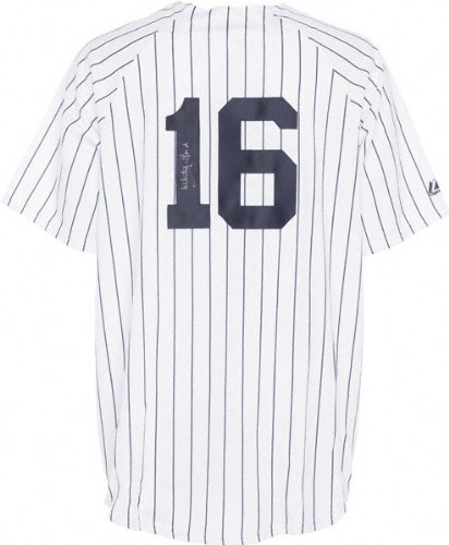 Whitey Ford Autographed Jersey | Details: New York Yankees, White Pinstripe Majestic