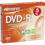 Memorex 4.7Gb/16x DVD-R (5-Pack Slim Case)