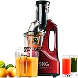 SKG New Generation Wide Chute Anti-Oxidation Slow Masticating Juicer (240W AC Motor, 60 RPMs, 3" Inches Big Mouth) - Vertical Masticating Cold Press Juicer