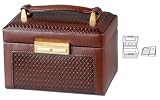 Brown Paris Weave Travel Jewelry Box (Brown) (7H x 5W x 5D)