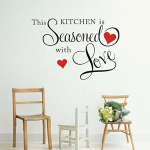New Wayzon THIS KITCHEN IS SEASONED WITH LOVE Wall Quote Sticker ART Home KITCHEN Decor
