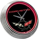 Corvette C5 Emblem Neon Clock by On The Edge