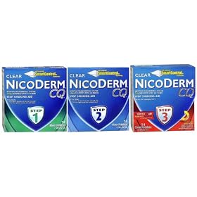Nicoderm CQ Step 1, Step 2 & Step 3 (14 Clear Patches in each Step) For the Committed Quitters