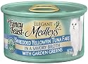 Fancy Feast Gourmet Cat Food Shredded Yellowfin Tuna Fare in Broth With Garden Greens, 3-Ounce Cans (Pack of 24)