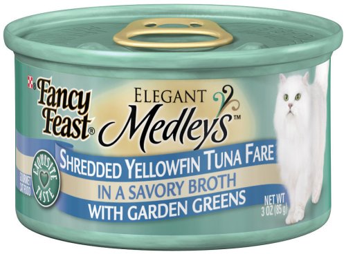 Fancy Feast Gourmet Cat Food Shredded Yellowfin Tuna Fare in Broth With Garden Greens,... by Fancy Feast