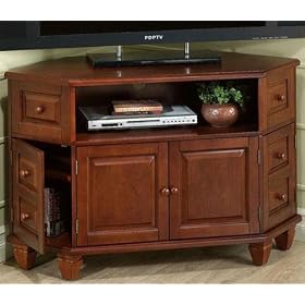 Chesterfield Corner Wide - screen Tv Cabinet, 30Hx47.5W, CHESTNUT